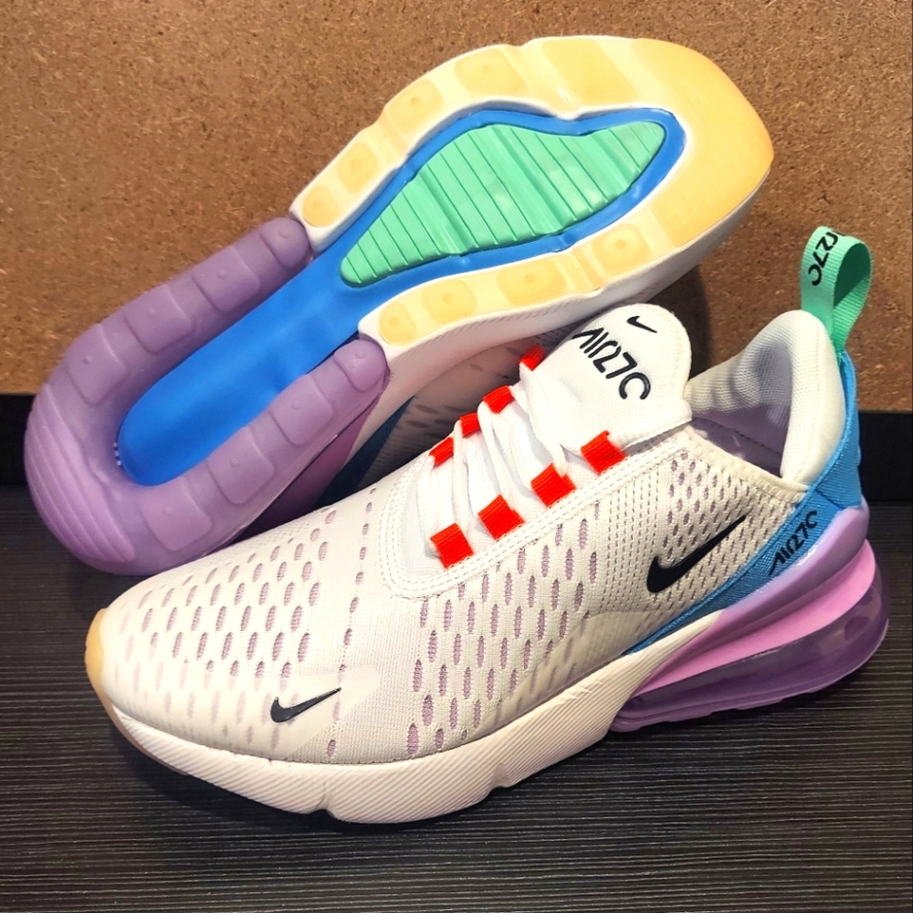 NIKE WOMEN'S Air Max 270 White Blue Lavender | size 6 | DX2351 100